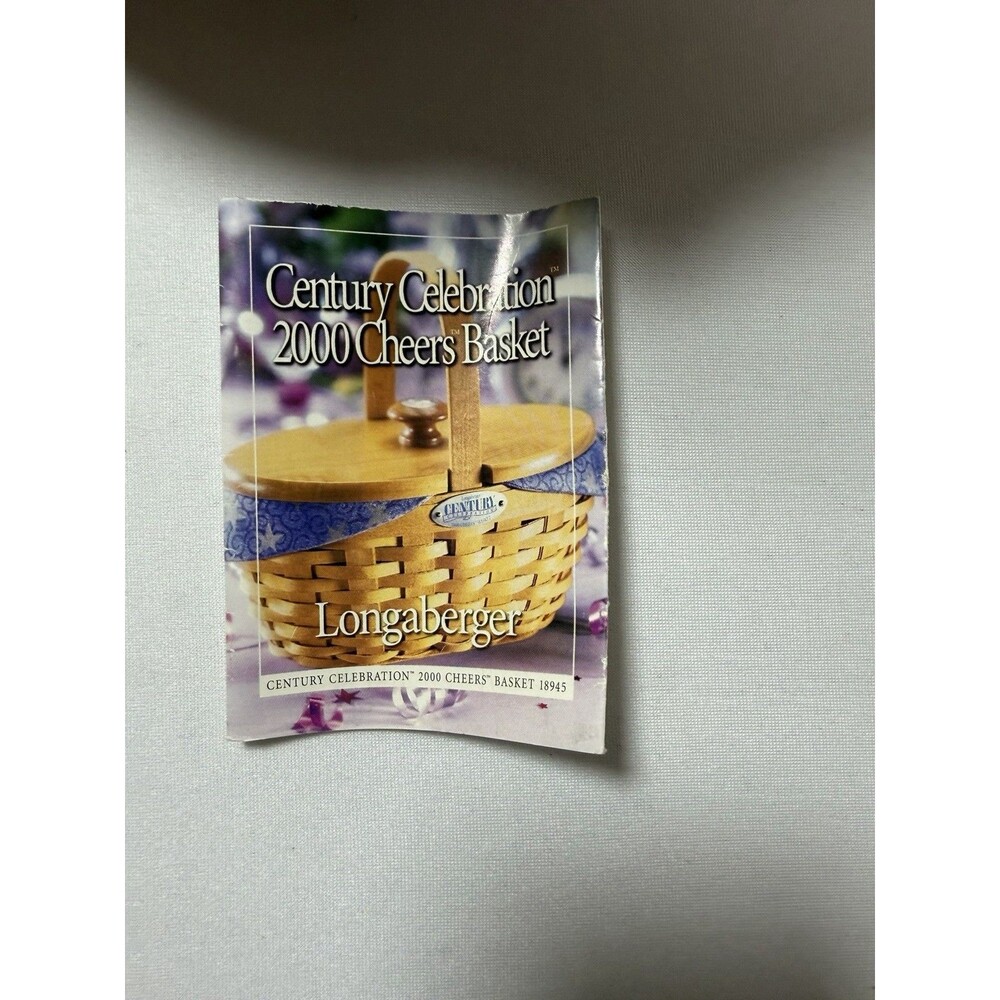 Longaberger Basket 2000 Century Celebration Blue Fabric Liner Plastic Protector - Picture 11 of 12